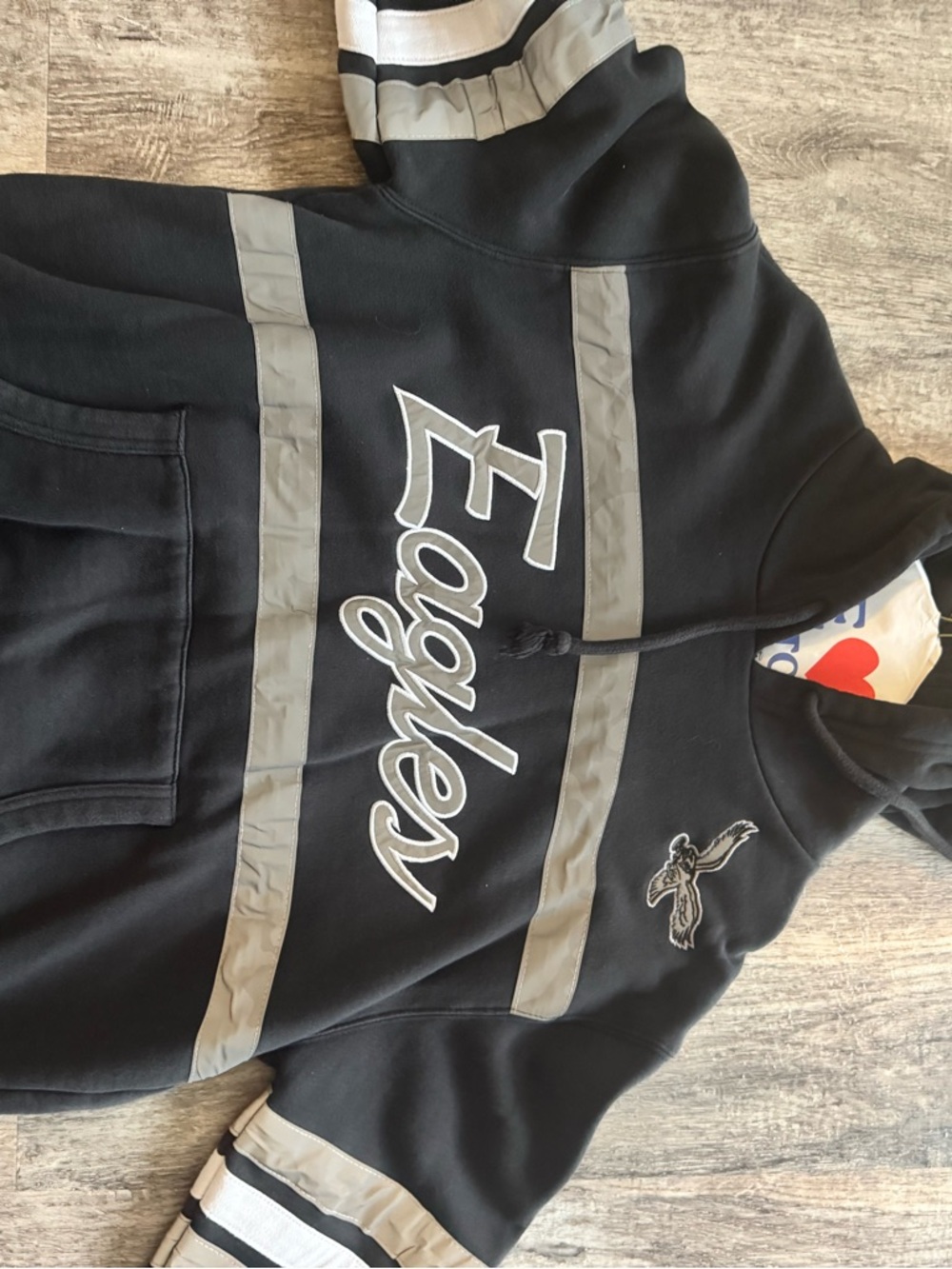 Men's Black and Gray Hoodie Sweatshirt with Script Logo